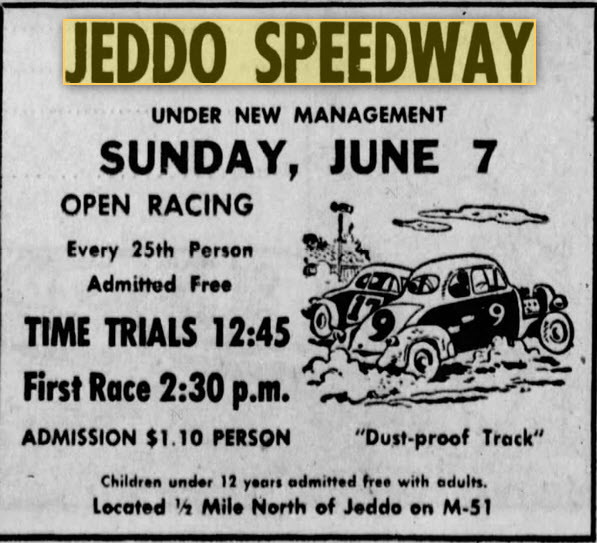 Jeddo Speedway - June 6 1959 Ad (newer photo)